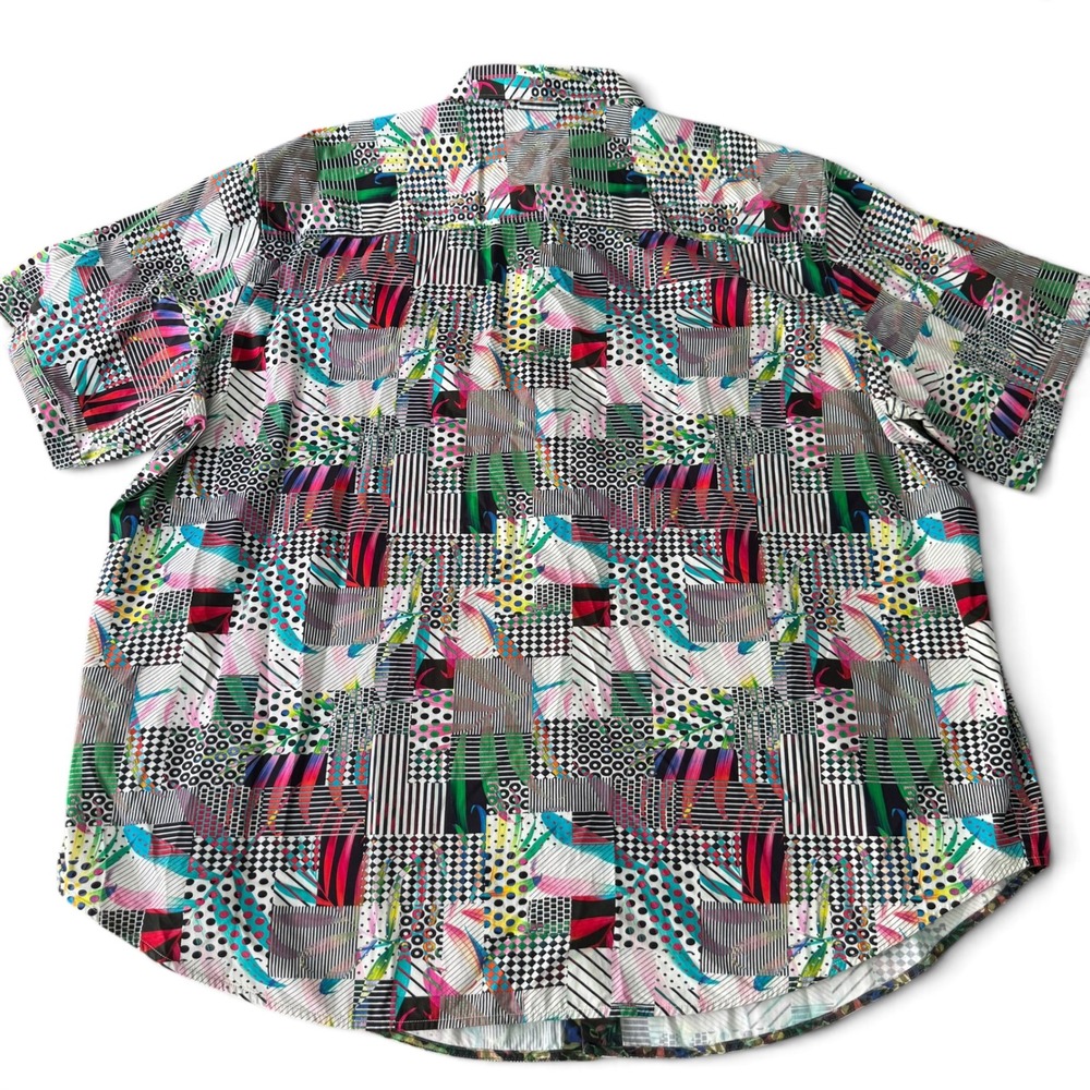 Robert Graham Button Down Shirt Men 3XL Multicolor Geometric Camo Trim Big Tall - Picture 3 of 13